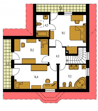 Mirror image | Floor plan of second floor - KLASSIK 115